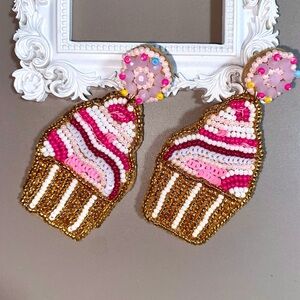 Colorful Cupcake Beaded Earrings
